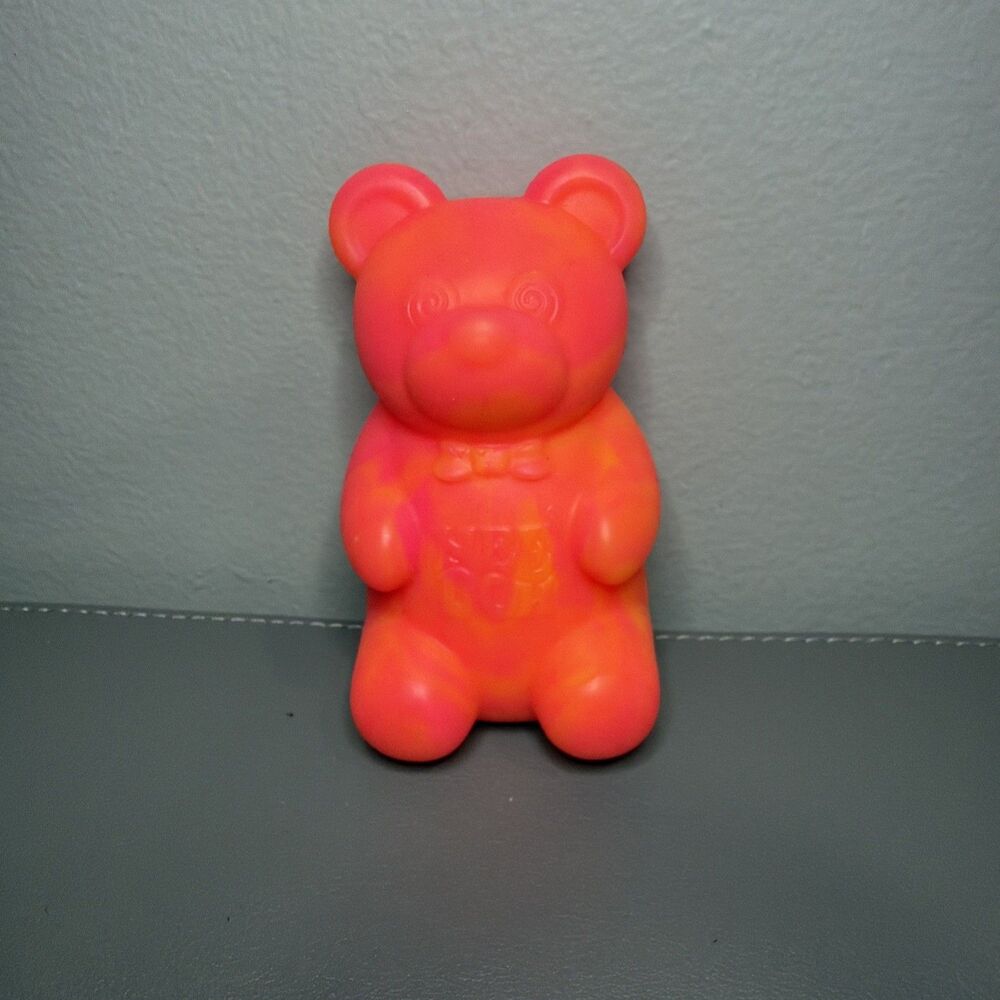 Schylling NeeDoh RARE!! Swirl Honey Hugs Bear, Orange/Pink Swirl NO HEART